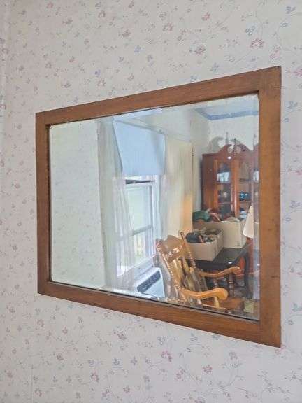Wood Framed Wall Mirror image