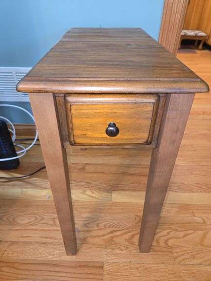 Narrow Wooden Side Table with Drawer image