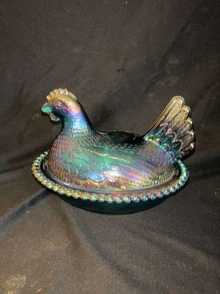 Carnival Glass Chicken on a Nest image
