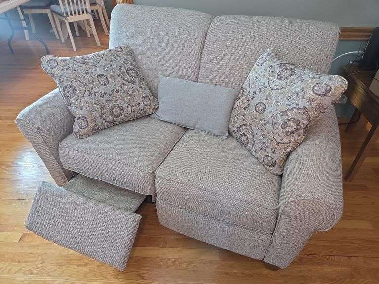 Upholstered Loveseat Recliner with Pillows image