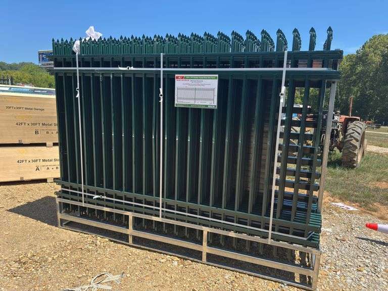 L7- Kj 10Ft X 7Ft Powder Coated Steel Site Fence, 24 Panels & 25 Posts image