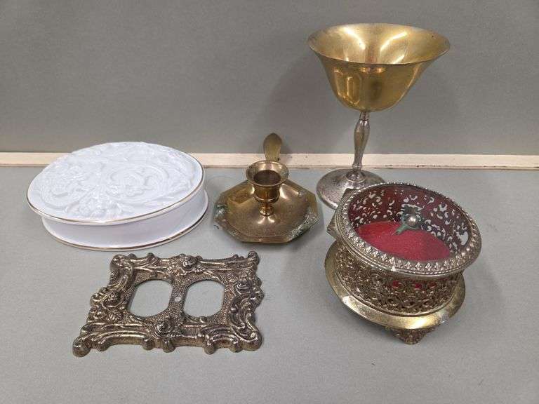 Palais de Versailles Trinket Box, Brass Candle Holder, Metal Embellished Ring Holder, Metal Outlet Cover image
