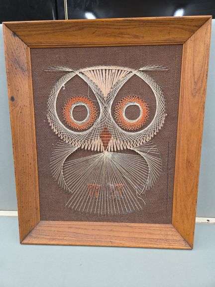 String Art Owl in Wood Frame image