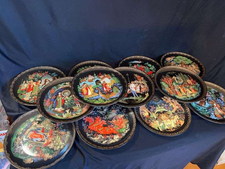 Collection of Russian Palekh Lacquer Plates, Bradex Series image