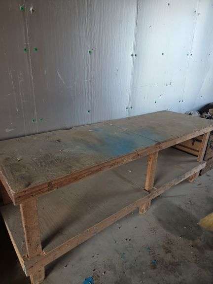 Wooden Workbench with Lower Shelf image
