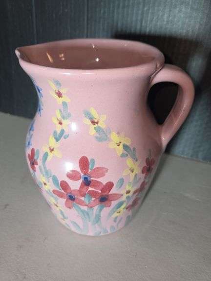 Floral Painted Ceramic Pitcher image