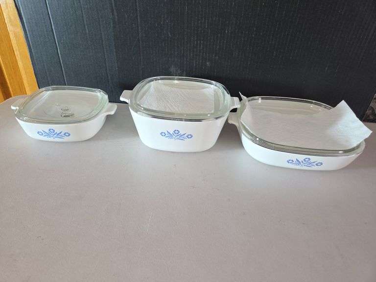 Cornflower CorningWare Square Casserole Dishes with Lids - Set of 3 image