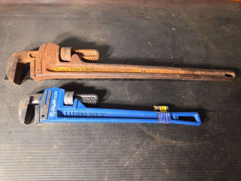 Two Pipe Wrenches - Ridgid 24" & RUR Heavy Duty 18" image