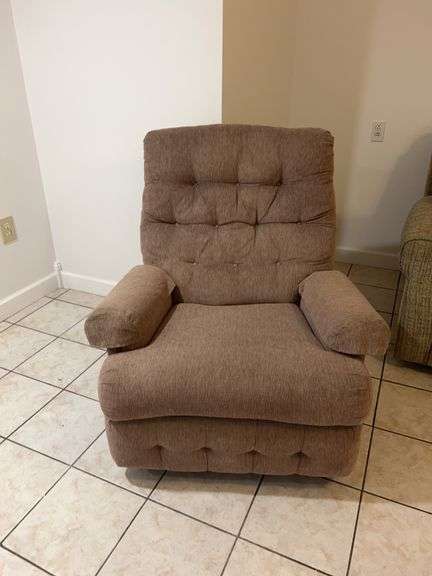 Upholstered Recliner with Footrest - Brown image