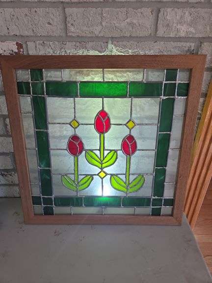 Floral Stained Glass Window Panel image