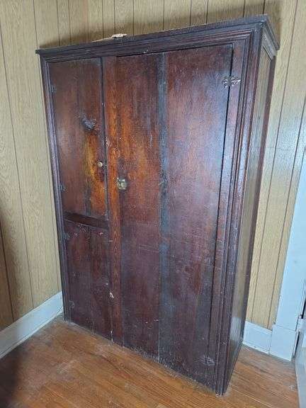 Freestanding Wooden Wardrobe with Interior Shelving image