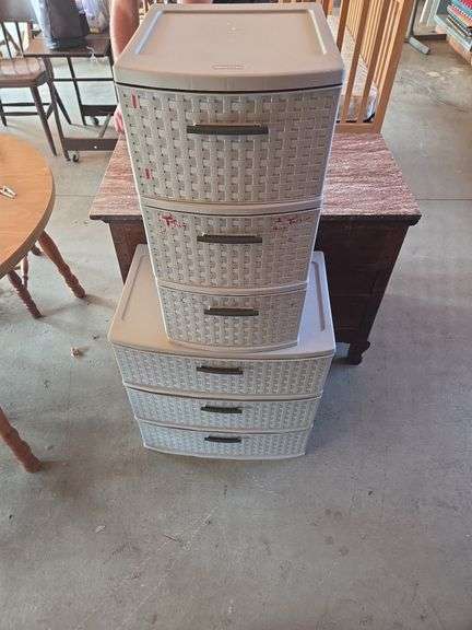 Two Sterilite 4-Drawer Weave Storage Towers image