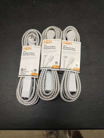 3 - HDX 10 FT BRAIDED EXTENSION CORDS image