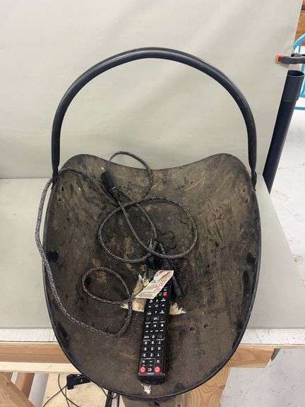 Repurposed Hanging Metal Seat with Lighting image