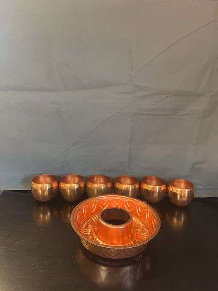 Coppercraft Guild Copper Bundt Pan and Cups Set image