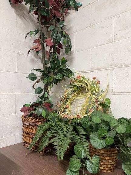 FLOWERS, WREATH, AND TREE image