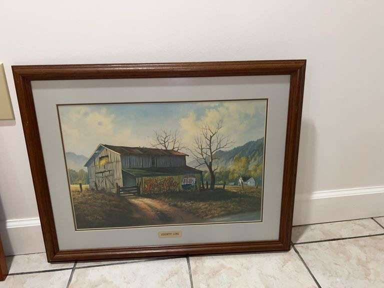 Russell May Signed 1982 "County Line" Framed Print image