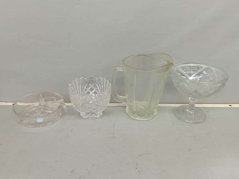 Crystal Clear Glassware Collection: Pitcher, Bowl, Dessert Dish, and Relish Tray image