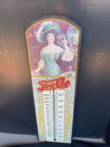 Pepsi-Cola Drink Thermometer Advertising Sign image