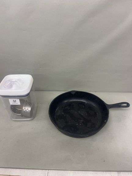 Cast Iron Skillet and Almond Flour Container image