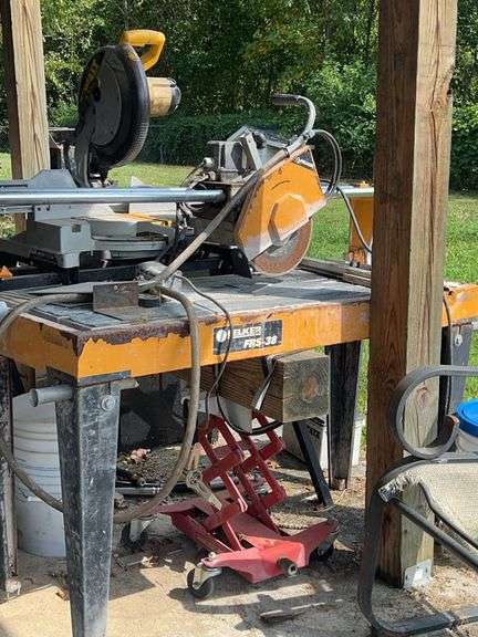 Elkier FRS-38 Tile Saw with Dewalt Miter Saw and Pittsburgh Jack image