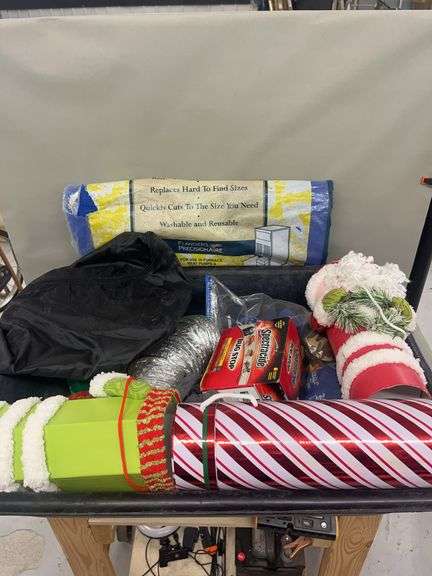 Mixed Lot Including Decorative Christmas Containers, Air Filter, and More image