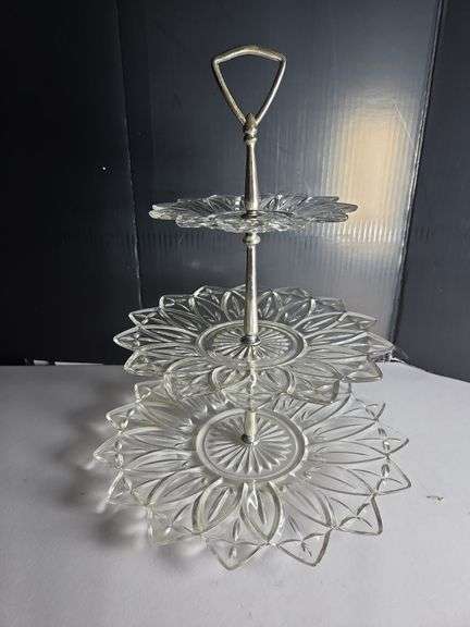 Three Tier Glass Serving Stand image