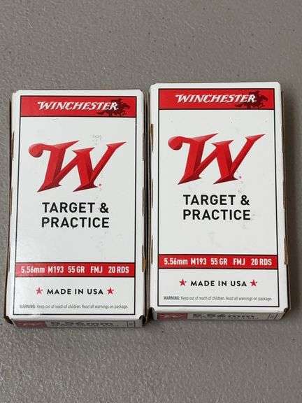 Two Boxes of Winchester 5.56mm M193 55 Grain FMJ 20 Round Ammunition image