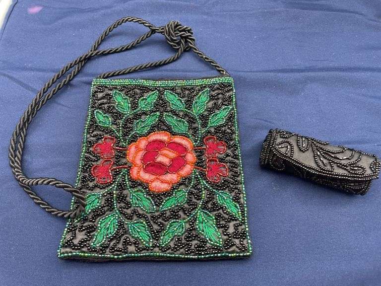Beaded Floral Purse and Lipstick Case image