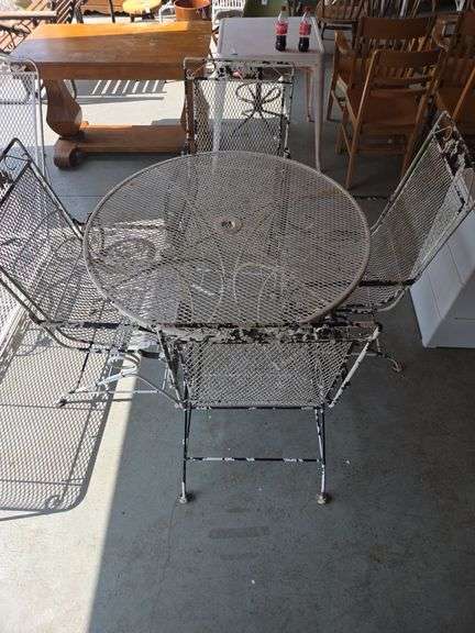 Metal Mesh Patio Set - Table and Four Chairs image