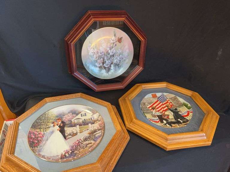 Framed Decorative Collector Plates - Knowles, DHU, American Holidays image