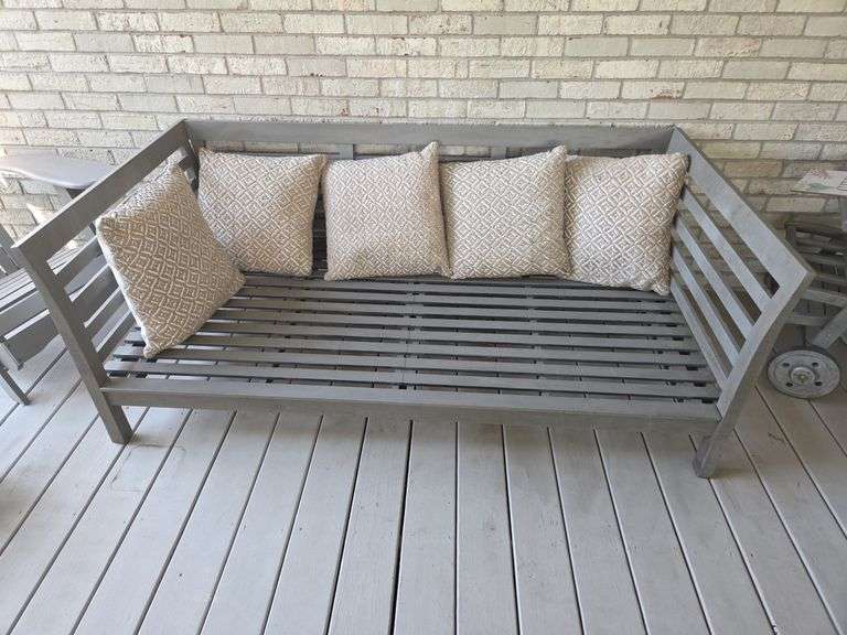 Gray Outdoor Daybed with Cushions image