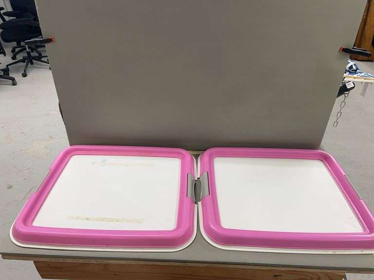 Double Sided Portable Art Easel with Pink Trim image