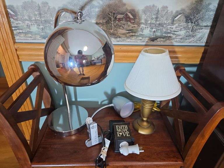 Variety Lamp Lot - Globe, Desk, Table Lamps image