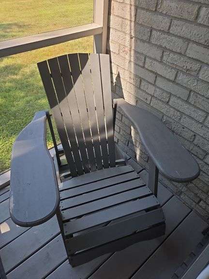 Gray Painted Wooden Adirondack Chair image