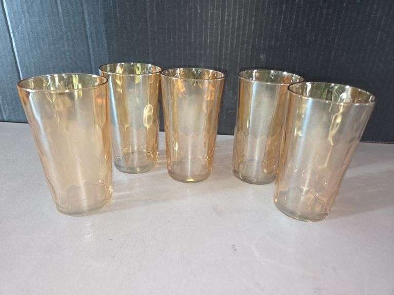 Set of Six Iridescent Textured Drinking Glasses image