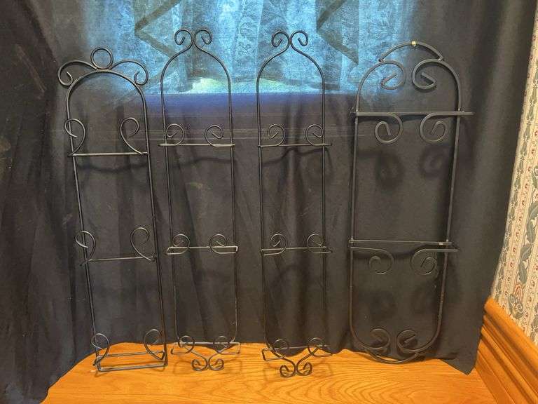 Set of 4 Decorative Black Metal Wall Shelf Organizers image