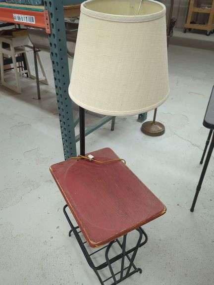 Side Table Lamp with Magazine Rack image
