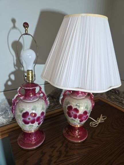 Pair of Floral Vase Lamps image