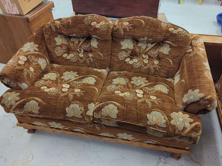 Floral Pattern Upholstered Loveseat image