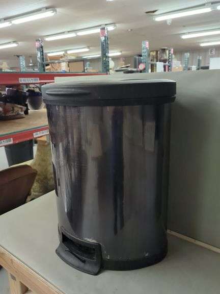 Black Plastic Foot Pedal Trash Can image