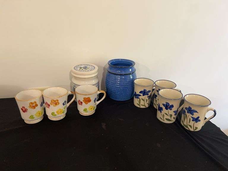 Collection of Floral Patterned Mugs and Decorative Jars image