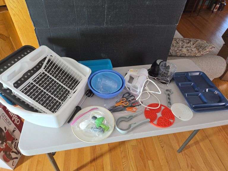 Kitchen: Dish Rack, Bowls, Mixer, Utensils & More image