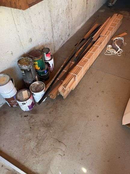 Lumber and Wood Trim Plus Paint Cans image