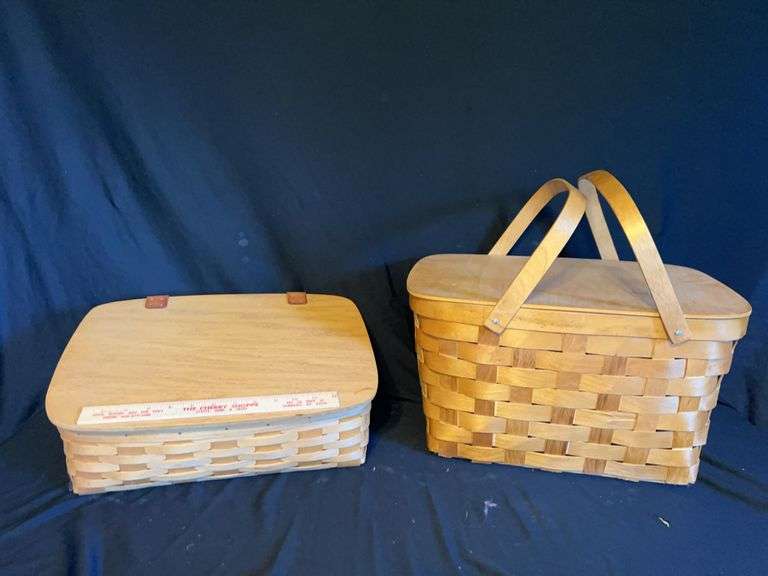 Two Woven Wood Baskets image