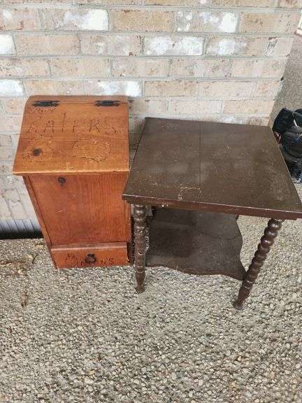 Wooden Box with Drawer and Accent Table image