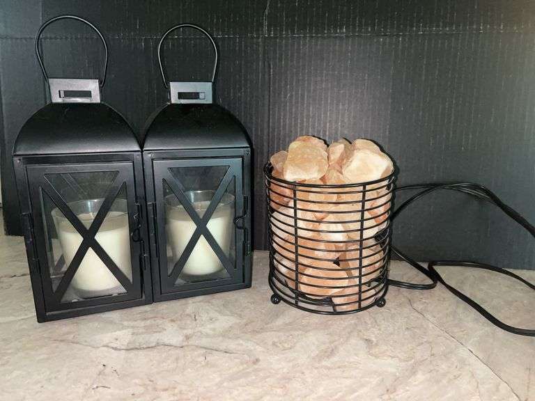 Home Decor: Pair of Lanterns and Salt Lamp image
