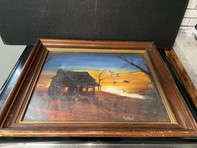 Leo King Smith Framed Art Print - Cabin & Ducks image