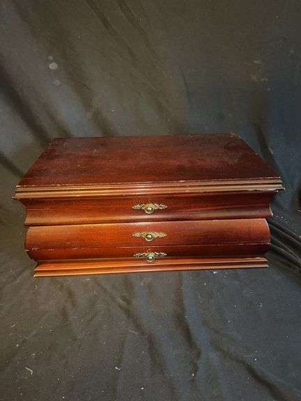 Wooden Jewelry Box with Mirror and Drawers image