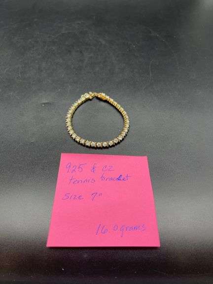 925 AND CZ TENNIS BRACELET image
